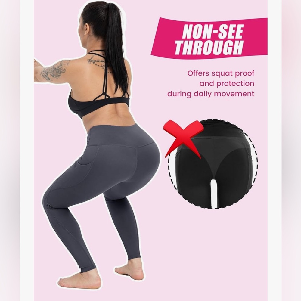 Sold out Leggings black NIP with pockets size XL tummy control black - Picture 4 of 10